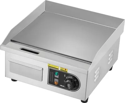 Zdjęcie produktu dla Komercyjna patelnia elektryczna, 355 x 300 mm, 2000 W, regulacja temperatury w zakresie 50–300°C, blat ze stali nierdzewnej, całkowicie płaska patelnia z 2 łopatkami i 2 szczotkami, do steków, naleśników, kalmarów