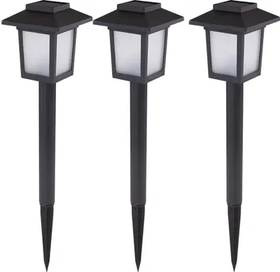 Produktbild von 3er Set LED Solarlampen, Laternen Design, Feuereffekt, H 37 cm