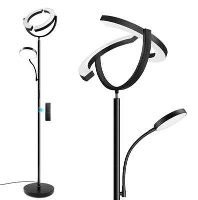 LED-Stehleuchte, 27 W, Deckenfluter + Leselicht, dimmbar, Fernbedienung