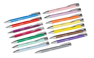 Produktbild von 35 Kugelschreiber aus Metall / 35 Farben