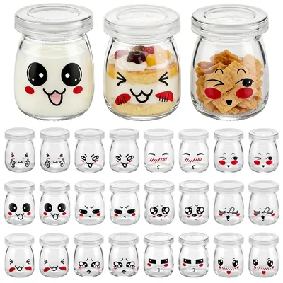 Produktbild von Set mit 24 Glas-Dessertgläsern, je 100 ml, mit Deckel