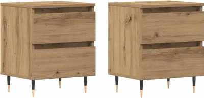 Obrázek produktu pro Noční skříňka se zásuvkou 2 pcs Artisanový dub 40 x 35 x 50 cm