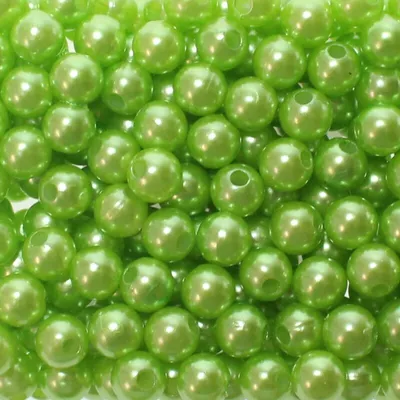 Produktbild von 250 Kunstperlen 8mm Perlen Wachsperlen Dekoperlen Bastelperlen Loch Kunstperlen, Farbe:apfelgrün