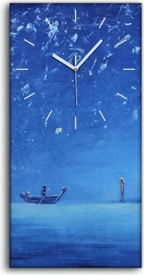 Produktbild von Dekor Leinwand Uhr Wandbilder 30x60 Gemälde Abstrakte Kunst Boot Nacht auf See - weiße Hände