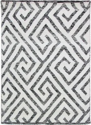 Productafbeelding van Kelim vloerkleed, zwart/wit (100x150 cm)