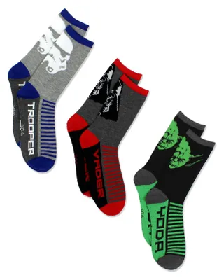 Produktbild von Star Wars Boys 3 pack Socks (Little Kid/Big Kid/Teen/Adult)