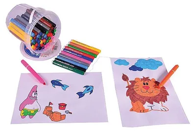 Image de Jumbo Feutre de coloriage 60 pièces en 12 couleurs assorties dans un seau