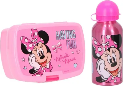 Produktbild von Disney Minnie Mouse Lunchpaket mit Lunchbox und 400 ml Trinkflasche für Kinder