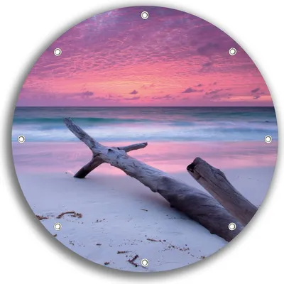 Produktbild von Wallario rundes Outdoor-Poster für Garten oder Balkon, Motiv Abendhimmel bei Sonnenuntergang, 30 cm Durchmesser