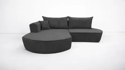 Produktbild von Ecksofa Karl 255x185 couch Grau Cord mit Schlaffunktion bettkasten Poso 34 Links
