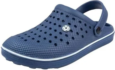 Produktbild von Herren Clogs Fußball  atmungsaktiv,  Gartenschuh Pantoletten Größe 44, navy
