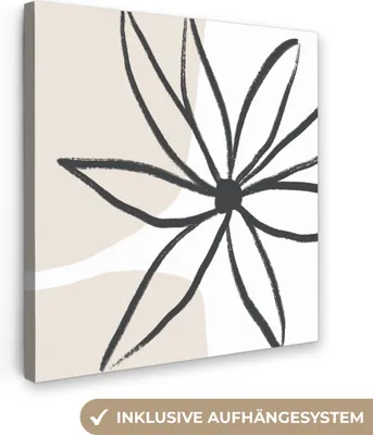 Produktbild von MuchoWow® - Leinwandbilder - Blumen - Minimalismus - Pastell, Wandbild, Wanddeko Bilder Wohnzimmer, 50x50 cm