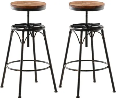 Produktbild von 2-teiliges Set industrieller Barhocker – hohe Sitze – höhenverstellbar