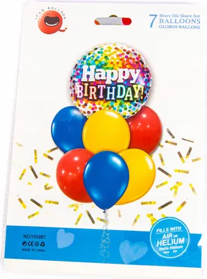 Produktbild von Luftballons Set 7 Stück - Bunte Party Deko Geburtstag Hochzeit Heliumgeeignet Latex