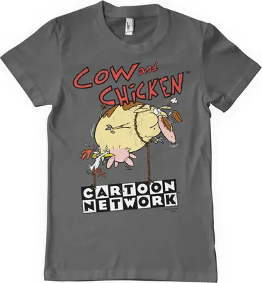 Produktbild von Cow and Chicken Balloon T-Shirt - Small - DarkGrey