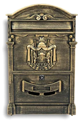 Produktbild von Verda Briefkasten Retro Antik Vintage Wandbriefkasten Aluguss [40 x 25,5 x 9 cm] Klassischer Metallbriefkasten