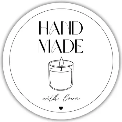 Produktbild von Papieretiketten „Handgemacht mit Liebe“ - Kerzen, 4 Stück