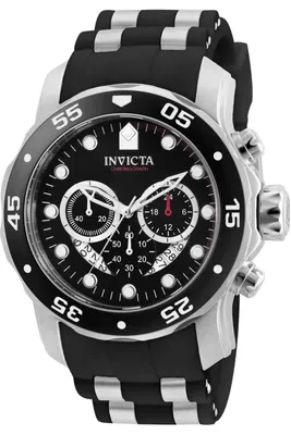 Produktbild von Invicta Pro Diver - SCUBA 6977 Herren Uhr - Quartz Bewegung - Edelstahl mit schwarzem Zifferblatt - 48 mm