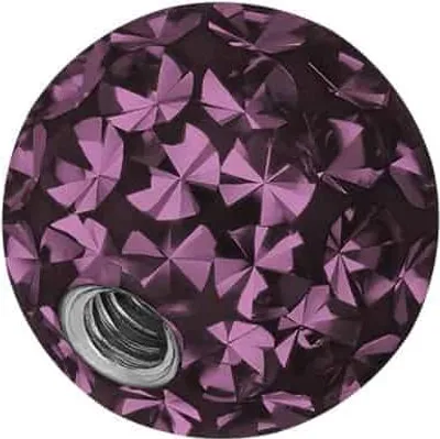 Produktbild von Chirurgenstahl Schraubkugel EPOXY Kristallfarbe: Lila Gewinde: 1,6mm | Kugelgröße: 6mm