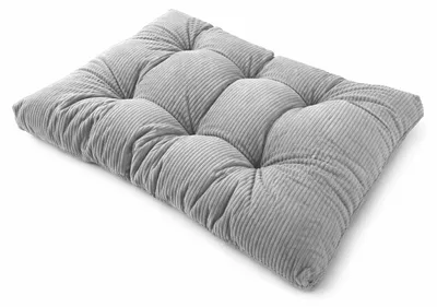 Produktbild von POKAR Sitzkissen 120x80x12 cm aus Cordstoff als Palettenauflage für Europaletten, Grau Cord