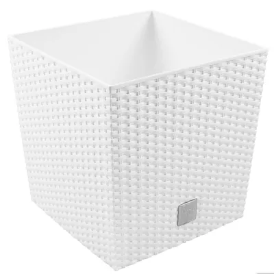 Zdjęcie produktu dla Doniczka Prosperplast Rato Low biała, 17 x 17 x 17 cm