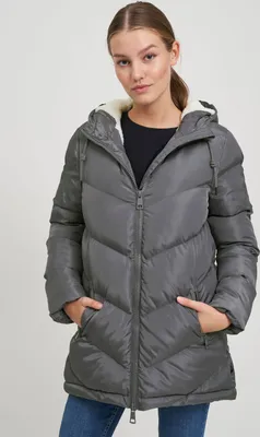 Produktbild von OXMO OXNaara Damen Steppmantel Wintermantel Winterjacke gefüttert mit hochabschließendem Kragen