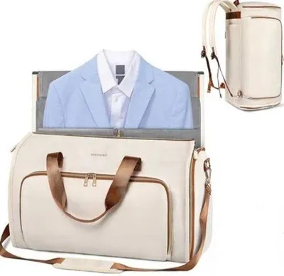 Image de Sac de voyage multifonction Famanu – Adapté aux bagages à main – Pliable – 50x30x30 cm – Beige