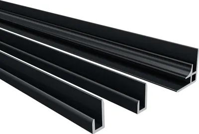 Produktbild von Dekowand Duschrückwand Zubehör Montage Profile Aluverbundplatte Kantenprofil  Schwarz matt 210cm