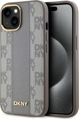 Zdjęcie produktu dla Etui Dkny Leather Checkered Mono Pattern Magsafe Na Iphone 15 - Beżowe