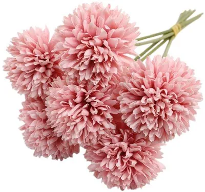 Produktbild von Künstliche Hortensienblüten, Seidenpompom Chrysanthemen Kugelblumen