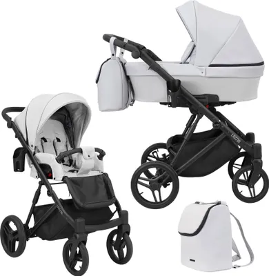 Produktbild von Kinderwagen LAZZIO Sportwagen Babywagen Babyschale Komplettset Kinder Wagen Set 2 in 1 (grau eco, Rahmenfarbe: Schwarz)