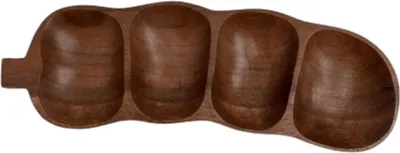 Produktbild von Holzbrett, 40 cm, in vier separate Segmente unterteilt