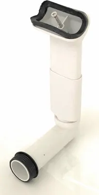 A white plumbing fitting with a black rubber seal is shown against a white background.