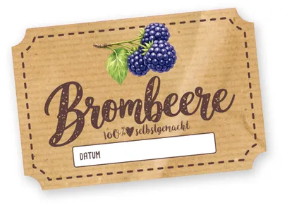 Produktbild von Itenga 50 x Marmeladenetikett rechteckig 6x4cm Brombeere