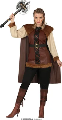 Produktbild von Authentisches Wikingerin Kostüm Cosplay, Größe: 38 - 40 (M) Farbe: Braun