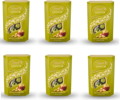 Produktbild von 6x Lindt Lindor Pistacchio Milchschokoladen pralinen gefüllt mit Pistaziencreme 200g