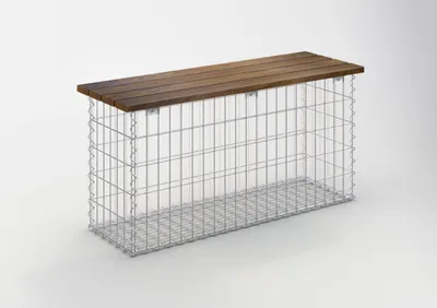 Produktbild von Gartenbank Spiralgabione CUMARU MW 5 x 10 cm 105 x 50 x 30 cm