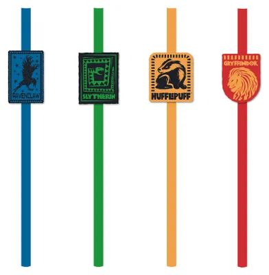 Produktbild von "Harry Potter Häuser" Papier Strohhalme | 8 Stück, KI-generiertes Bild