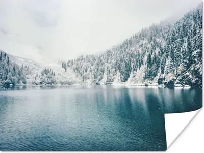 Produktbild von MuchoWow® Poster Winter - Wasser - Schnee 120x90 cm - Wandbild