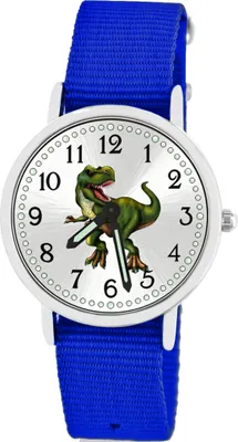 Produktbild von T-Rex Kinderuhr Armbanduhr Jungen Mädchen Lernuhr 5ATM Dino Armband royalblau 5109