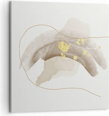Produktbild von Bild auf Leinwand - Leinwandbild - Einteilig - Braun Abstraktion Gold - 50x50cm - Wand Bild - Wanddeko - Wandbilder - Leinwanddruck - Bilder - Wanddekoration - Leinwand bilder - AC50x50-4910