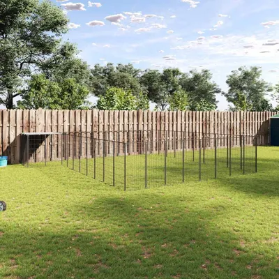 Immagine prodotto di vidaXL Cuccia per cani nera 25,41 m² acciaio