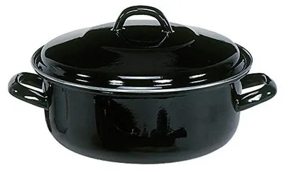 Productafbeelding van Braadpan - Kookpan Deksel - Langzaam Garen - Inductie Geschikt - 64 Liter - Zwart