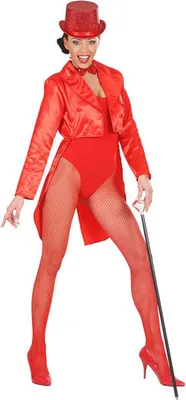 Produktbild von Satin-Frack für Damen Showgirl rot