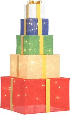Imagen del producto de Caja de regalo con decoración navideña, 250 LEDs, luz blanca cálida