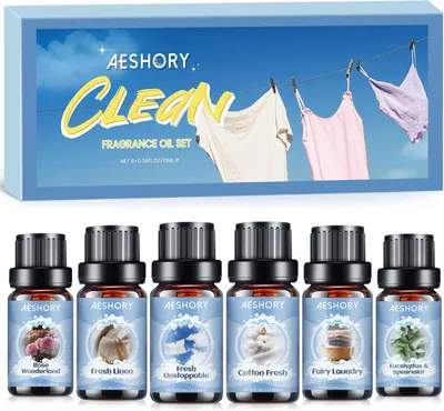 Produktbild von Ätherische Öle Set 6x10ML, Eukalyptus, Grüne Minze, Rosenwunderland, für Diffuser