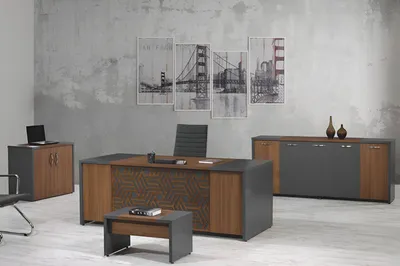 Produktbild von Komplettbüro Bürotisch Büromöbel Schreibtisch Set 4tlg Holz Braun Büro