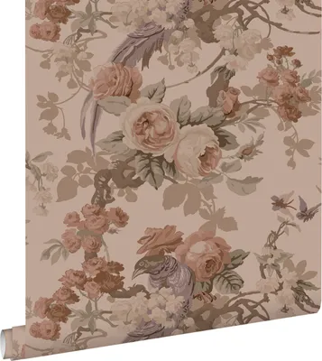 Obrázek produktu pro ESTAhome tapeta květiny a ptáci tmavě růžová 50 x 900 cm