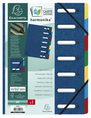 Image de EXACOMPTA Classeur à levier, DIN A4, carton, 7 compartiments, bleu