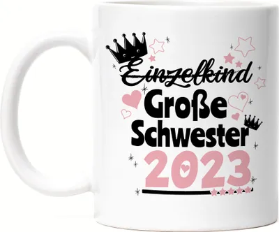 Produktbild von Einzelkind Wird Große Schwester 2023 Tasse Nachwuchs Schwangerschaft Geschenkidee Baby-News
